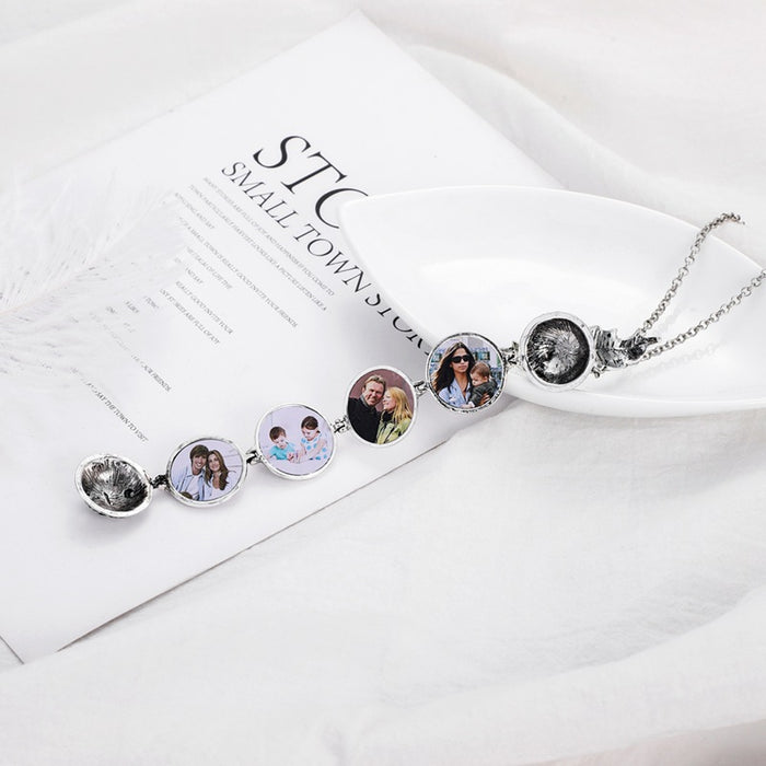 Wholesale Multi layer picture box that can be opened, photo pendant, new hollowed out wing folding necklace accessory