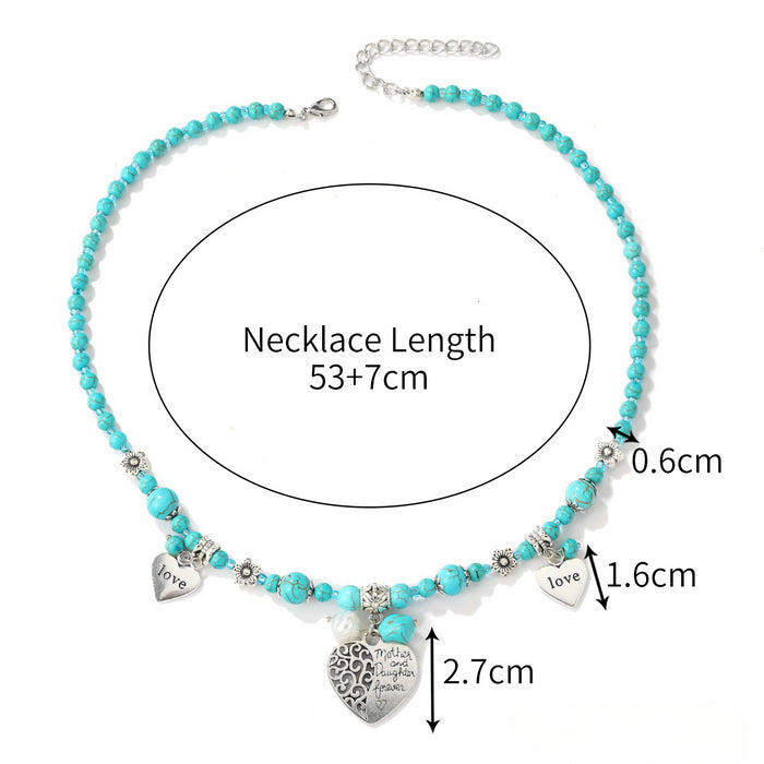 Wholesale Western Style Accessories Turquoise Pendant Leather Necklace JDC-NE-ManY017