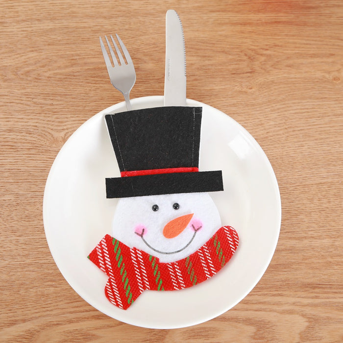 Wholesale  knife and fork bag New Christmas decorations dining table knife and fork set creative cartoon cutlery set