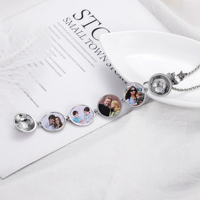 Wholesale Multi layer picture box that can be opened, photo pendant, new hollowed out wing folding necklace accessory