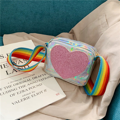 Wholesale Laser PU Glossy Heart Shoulder Crossbody Bag JDC-SD-YuanDuo024