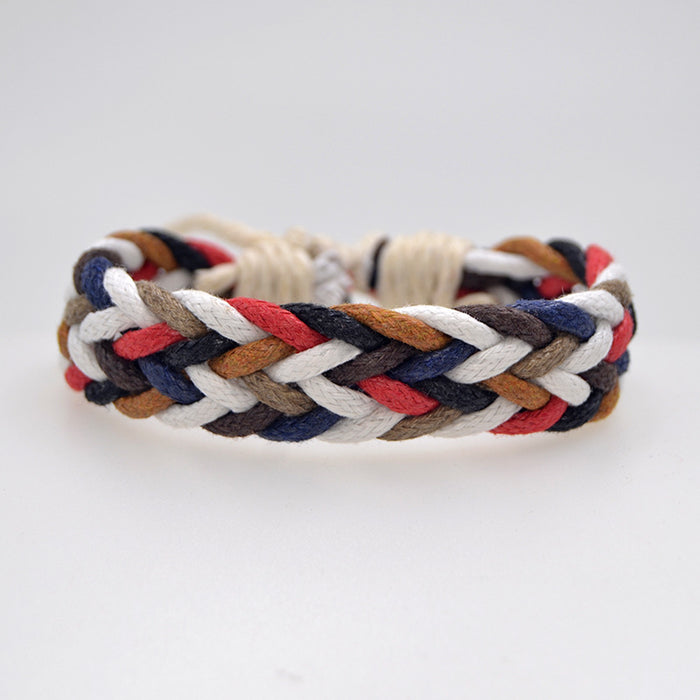 Wholesale Cotton and Linen Wide Braided Bracelet JDC-BT-QianY009