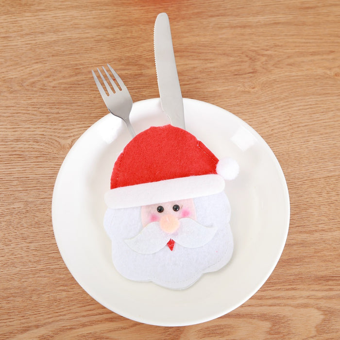 Wholesale  knife and fork bag New Christmas decorations dining table knife and fork set creative cartoon cutlery set