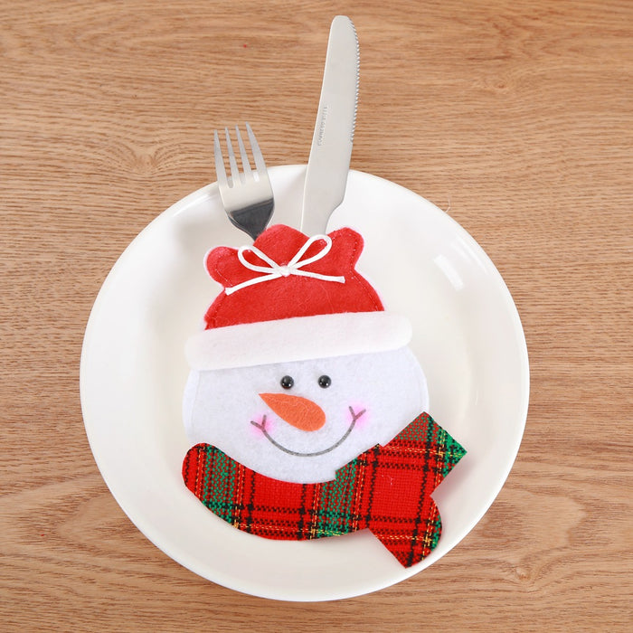 Wholesale  knife and fork bag New Christmas decorations dining table knife and fork set creative cartoon cutlery set