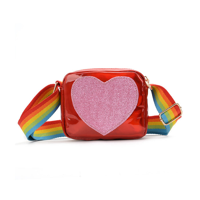 Wholesale Laser PU Glossy Heart Shoulder Crossbody Bag JDC-SD-YuanDuo024