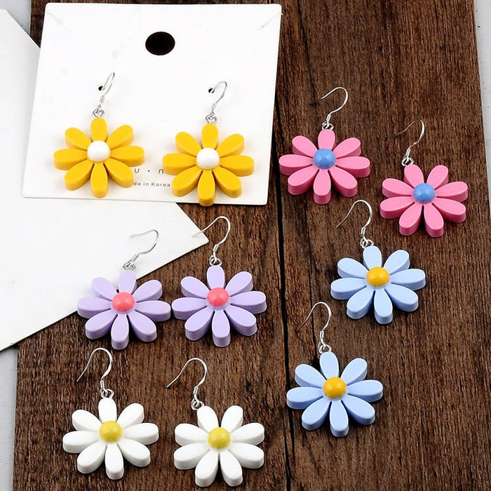 Wholesale Earrings Resin Daisy Flowers JDC-ES-XLL003