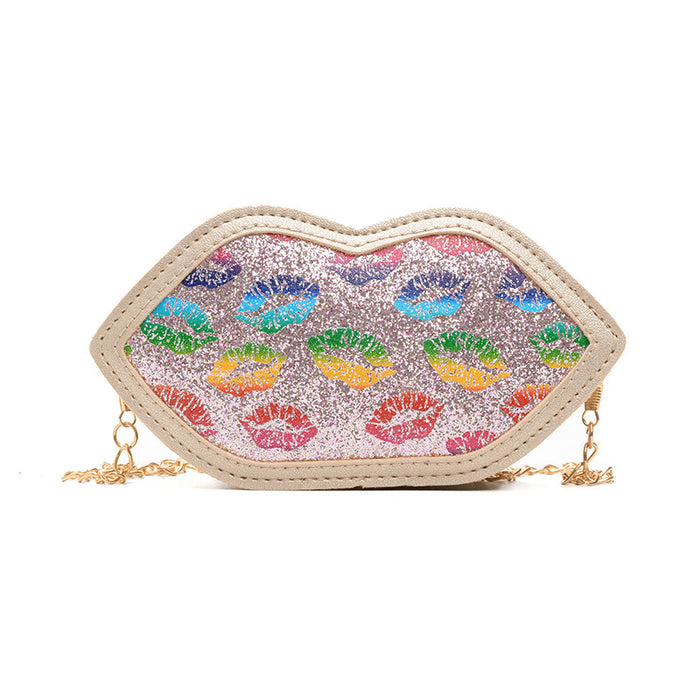 Wholesale Colorful Lip Crossbody Bag Cute Chain Shoulder Bag