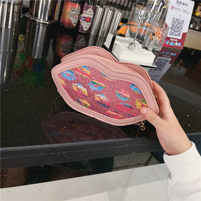 Wholesale Colorful Lip Crossbody Bag Cute Chain Shoulder Bag