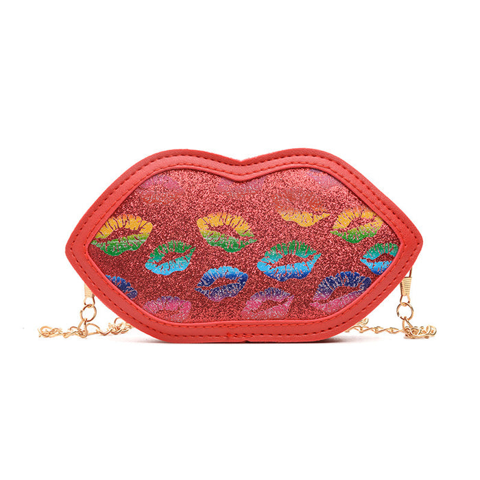 Wholesale Colorful Lip Crossbody Bag Cute Chain Shoulder Bag