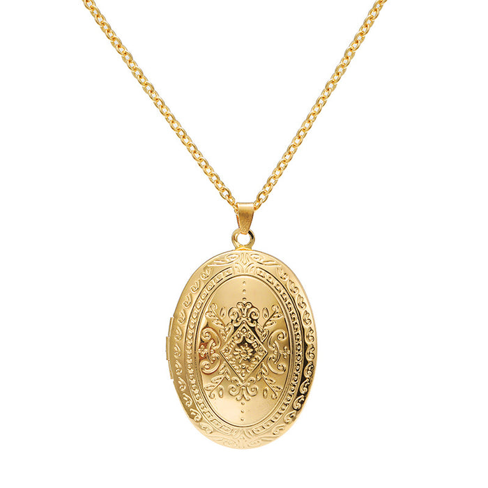 Wholesale best selling new explosions retro openable pendant phase box necklace spot