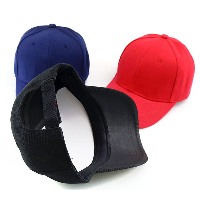 Wholesale Red Solid Color Kids Baseball Cap With Wide Brim Sunscreen Dome Top Trendy Gift