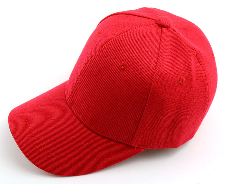 Wholesale Red Solid Color Kids Baseball Cap With Wide Brim Sunscreen Dome Top Trendy Gift