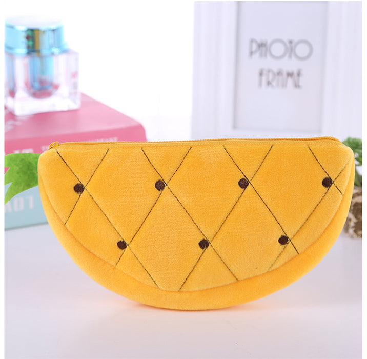 Wholesale Fashionable Cute Big Watermelon Cute Plush Stationery Bag Storage Pencil Case Melon Design Children's Shoulder