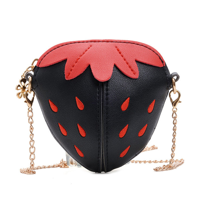 Wholesale Children's bag, strawberry chain crossbody bag, cute little girl's coin purse, mini accessories, fruit backpack