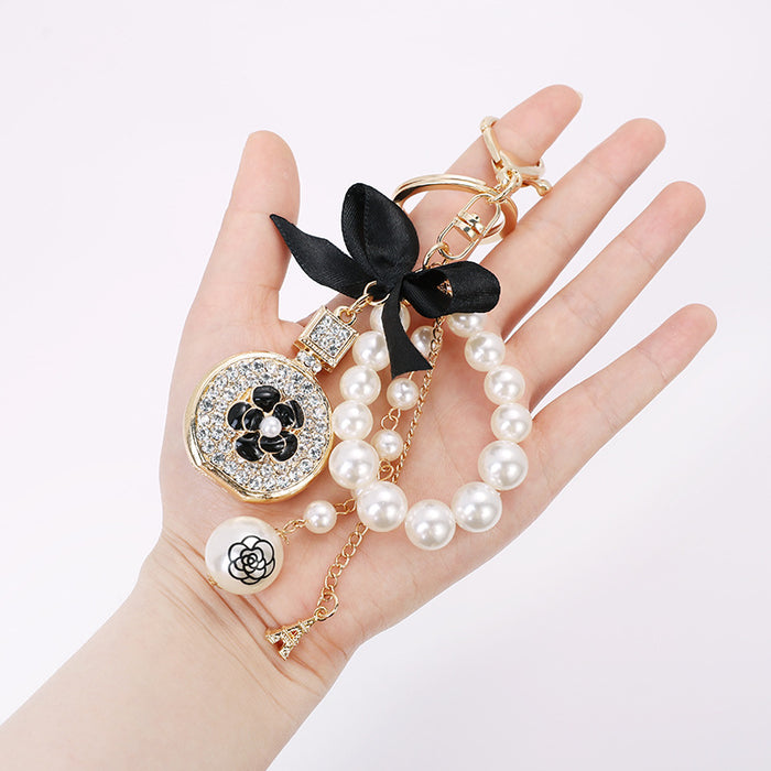 Wholesale Diamond Perfume Bottle Bow Keychain JDC-KC-CH113