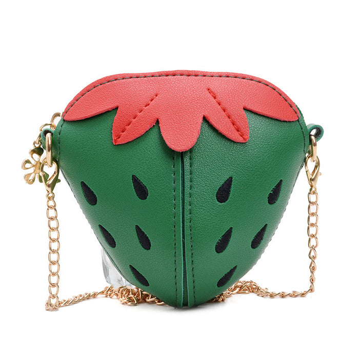 Wholesale Children's bag, strawberry chain crossbody bag, cute little girl's coin purse, mini accessories, fruit backpack