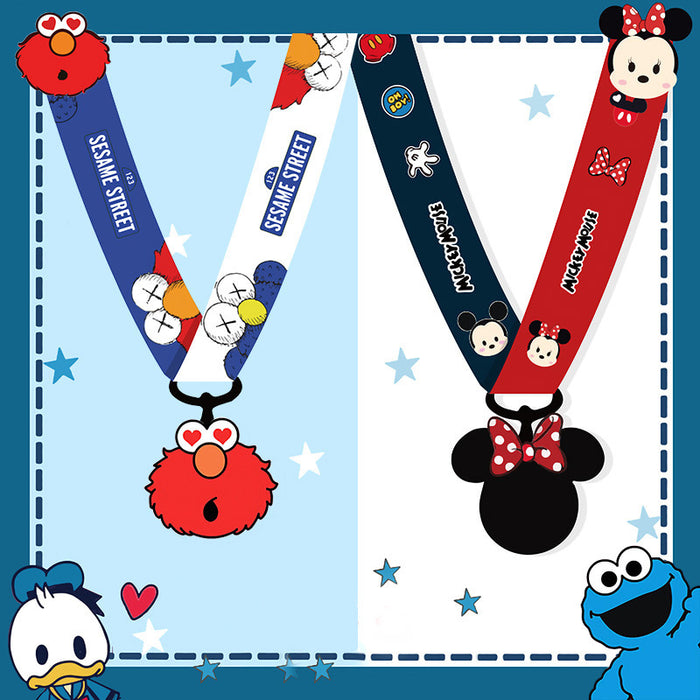 Wholesale Wide Cloth Cartoon Pendant Mobile Phone Lanyard Keychain JDC-KC-Gongz048