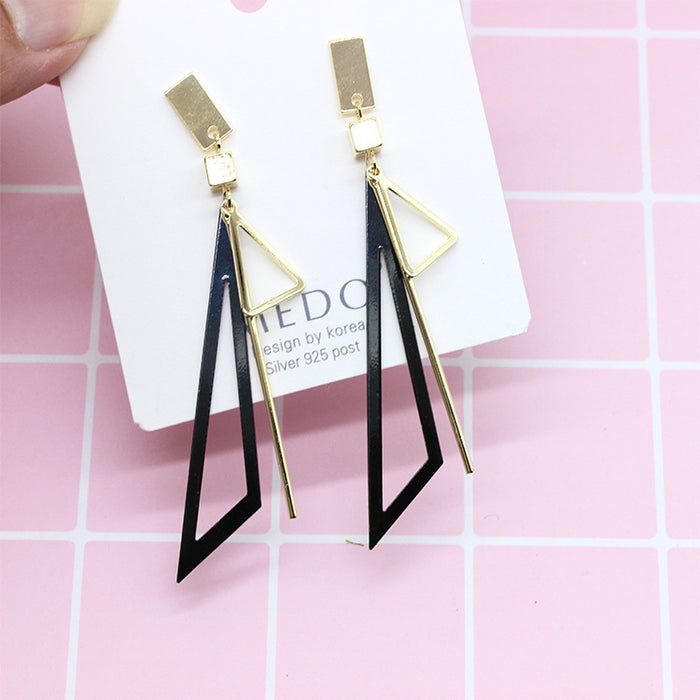 Wholesale Simple Geometric Triangle Copper Earrings JDC-ES-MiD005