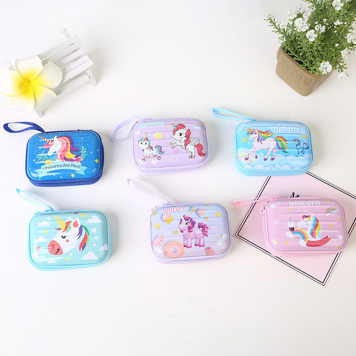 Wholesale Jewelry Accessories Tinplate Storage Bag Rectangular Student Portable Zipper Bag Cartoon Children's Coin Bag Storage Box