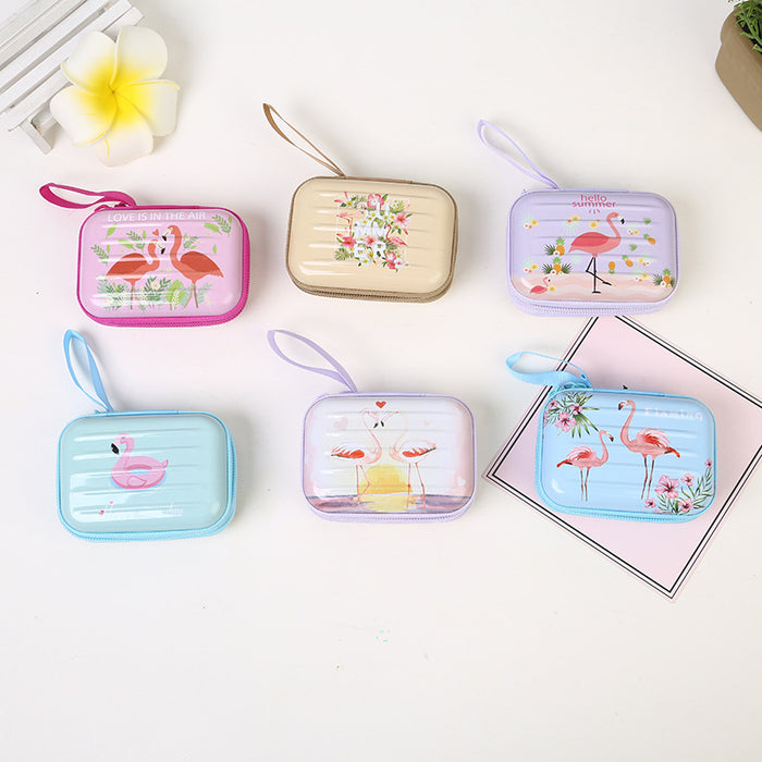 Wholesale Jewelry Accessories Tinplate Storage Bag Rectangular Student Portable Zipper Bag Cartoon Children's Coin Bag Storage Box