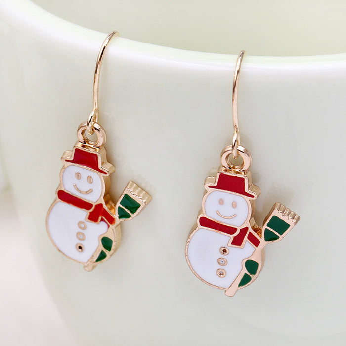 Wholesale Christmas Snowman Earrings Alloy Oil Drop  Earrings