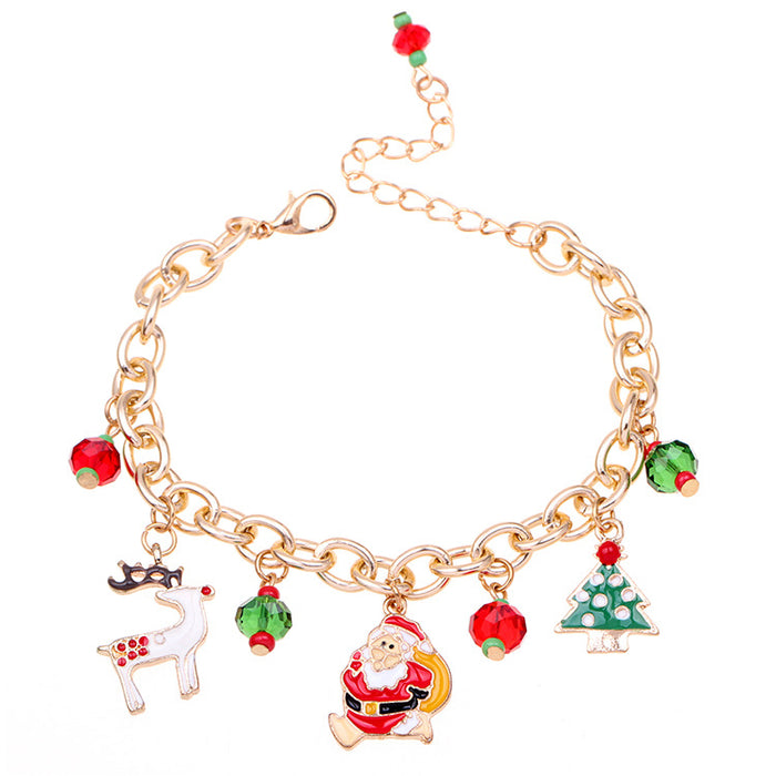 Wholesale  Bracelet Alloy Oil Drop Christmas Tree Elk Bracelet