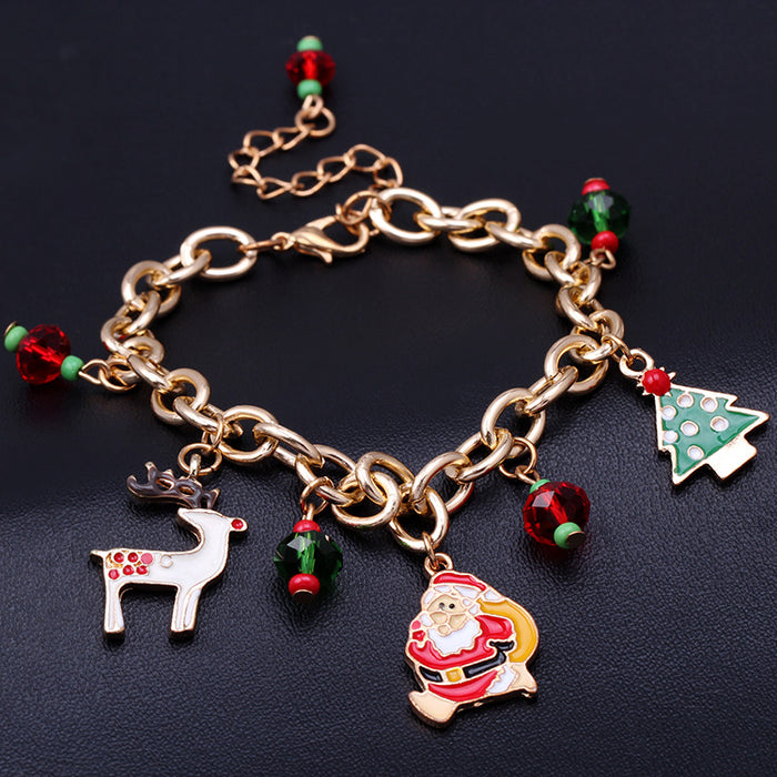 Wholesale  Bracelet Alloy Oil Drop Christmas Tree Elk Bracelet