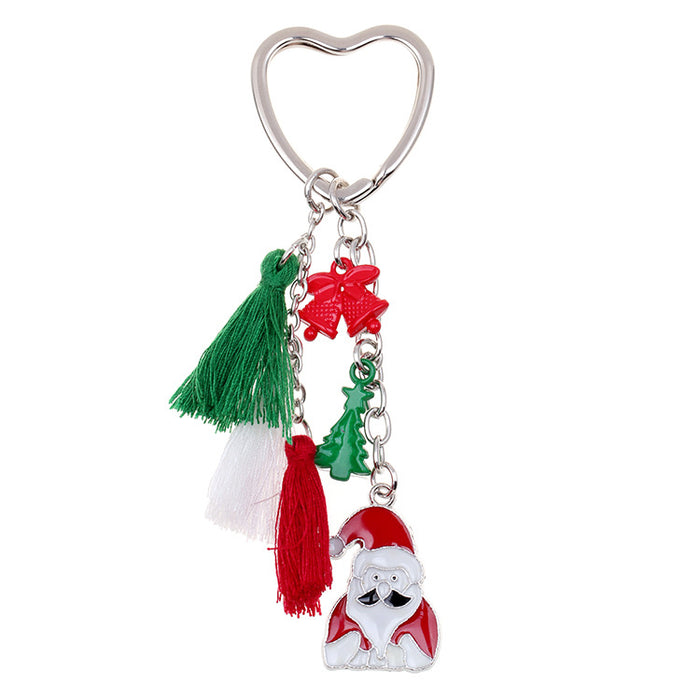 Wholesale  Peach Heart Keychain Alloy Tassel Keychain