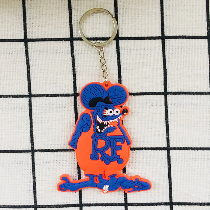 Wholesale PVC Mouse Double-sided Soft Glue Keychain Cartoon Anime Drop Plastic Keychain Wholesale Key Accessories JDC-KC-Hual007