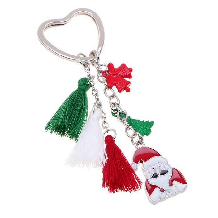 Wholesale  Peach Heart Keychain Alloy Tassel Keychain
