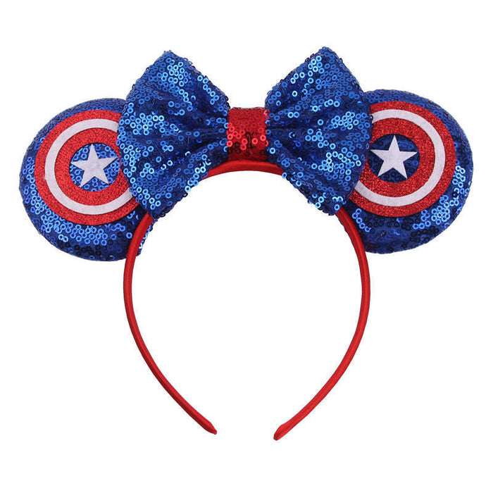 Wholesale Independence Day Sequin Bow Fabric Headband JDC-HD-ZheZ005