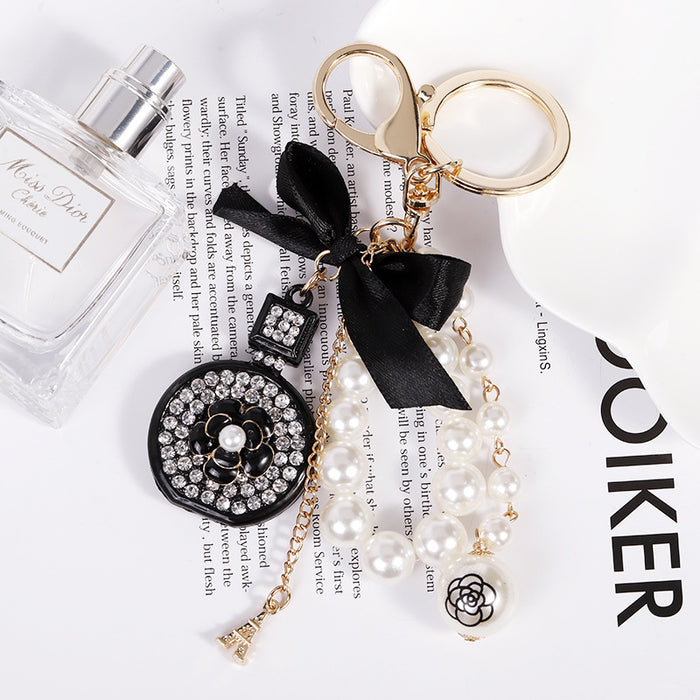 Wholesale Diamond Perfume Bottle Bow Keychain JDC-KC-CH113