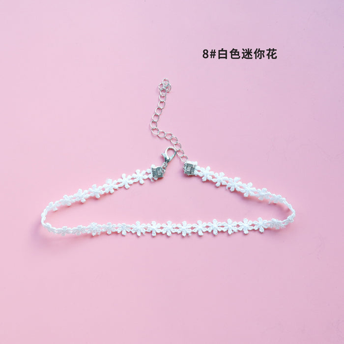 Wholesale Simple necklace, temperament, neckband accessories, floral lace, collarbone chain