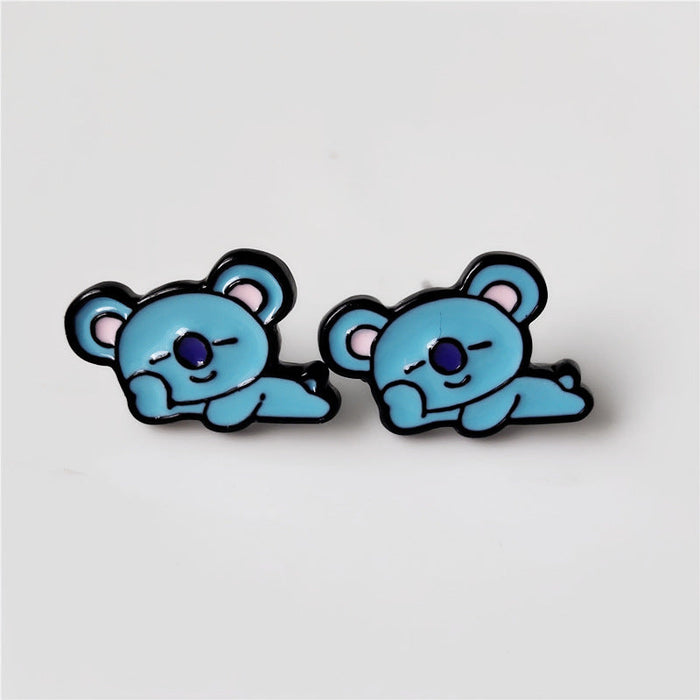 Wholesale Earring Alloy Cute Cartoon Bear Rabbit Robot (M) JDC-ES-SYM005