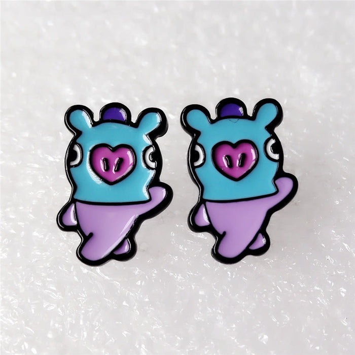 Wholesale Earring Alloy Cute Cartoon Bear Rabbit Robot (M) JDC-ES-SYM005