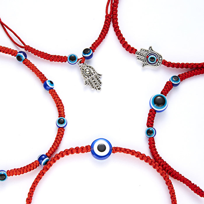 Wholesale  Blue Eye Evil Eye Red String Bracelet Versatile  Geometric Elements