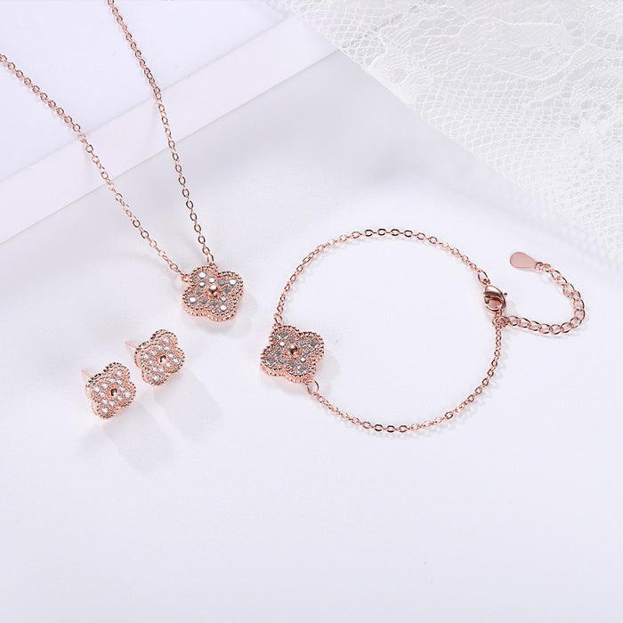 Wholesale Fashion Bracelet Necklace Earnail Set Lucky Jewelry