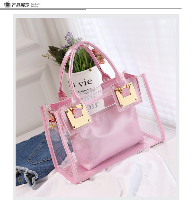 Wholesale Summer Crystal Transparent Beach Bag Shoulder Bag JDC-SD-DanZe001