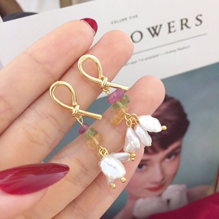 Wholesale Earrings 14K Gold-Filled Natural Real Pearl Baroque Earrings Pearl Earrings