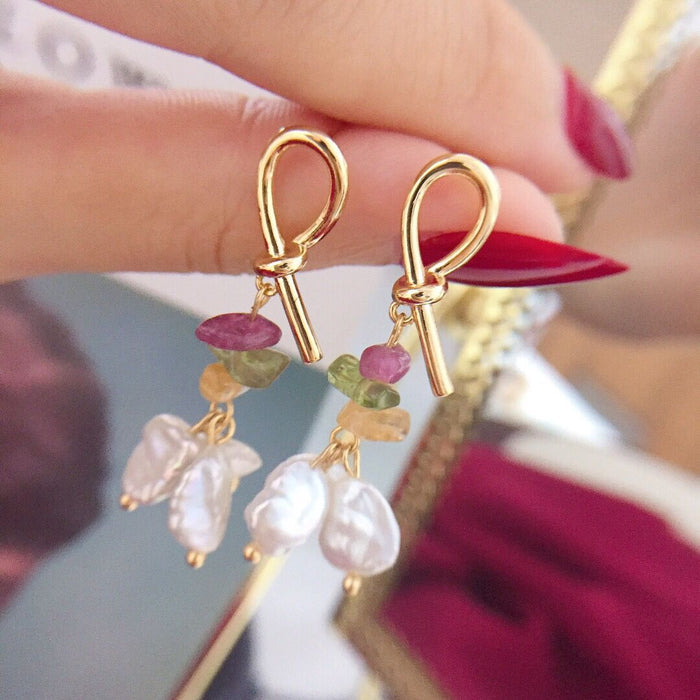 Wholesale Earrings 14K Gold-Filled Natural Real Pearl Baroque Earrings Pearl Earrings