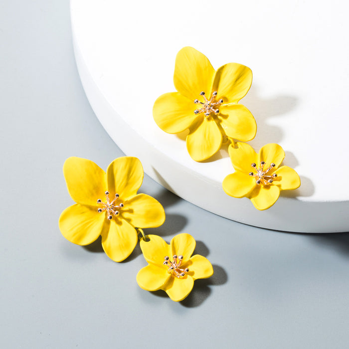 Wholesale Flower Earrings Women's Double-layer Long earring