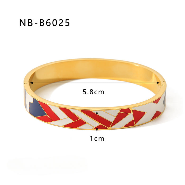 Wholesale Stainless Steel 18k Gold Plated Colorful Bracelet JDC-BT-XiongYue001