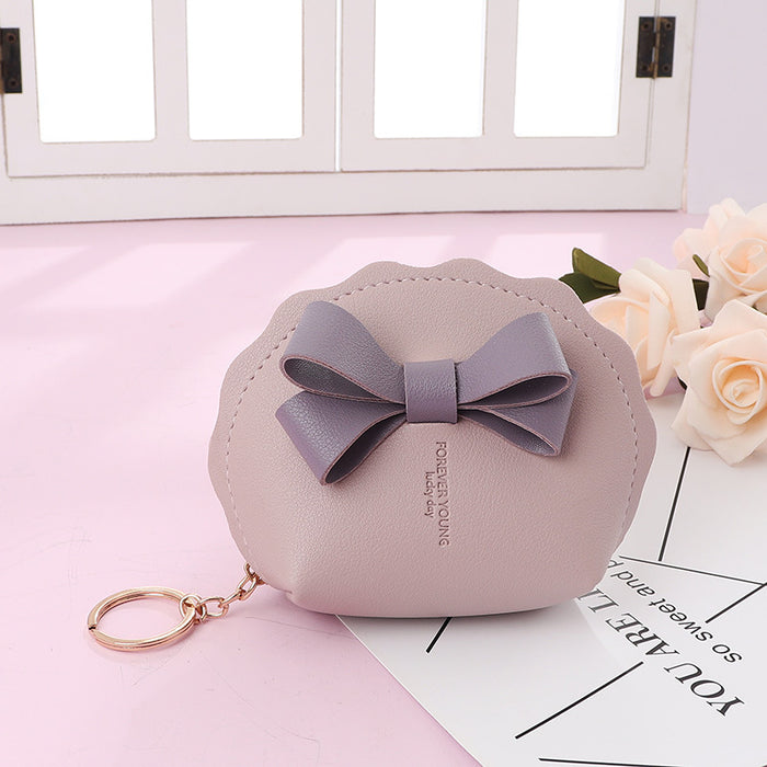 Wholesale Trendy Bow PU Leather Wallet Zipper Coin Purse Portable Boutique Gift For Women