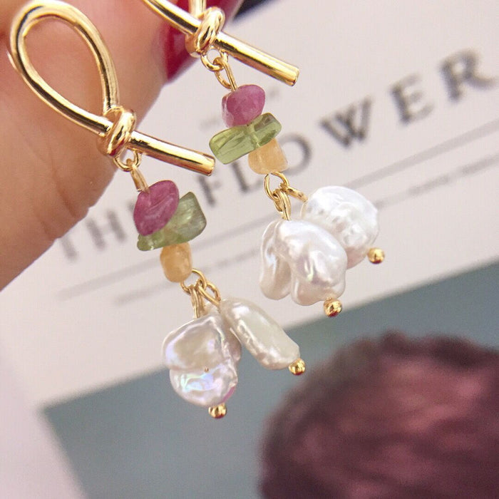 Wholesale Earrings 14K Gold-Filled Natural Real Pearl Baroque Earrings Pearl Earrings