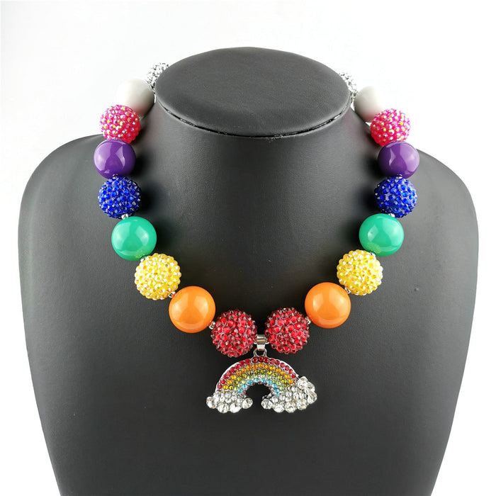 Wholesale Alloy Rainbow Beaded Necklace JDC-NE-ShengXi005