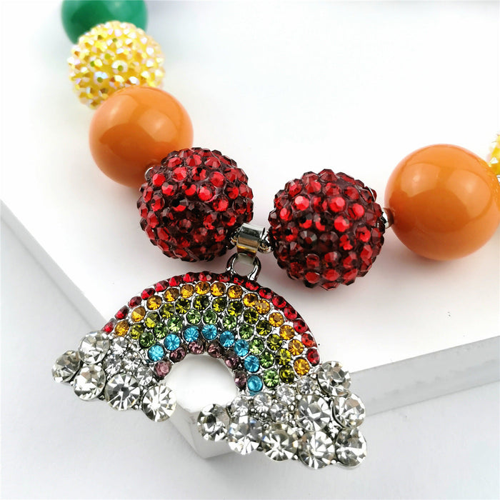 Wholesale Alloy Rainbow Beaded Necklace JDC-NE-ShengXi005