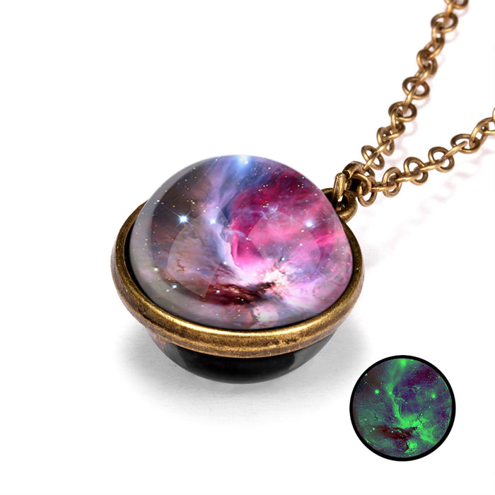 Wholesale Galaxy Nebula Cosmic Pendant Necklace Creative Cosmic Star Necklace
