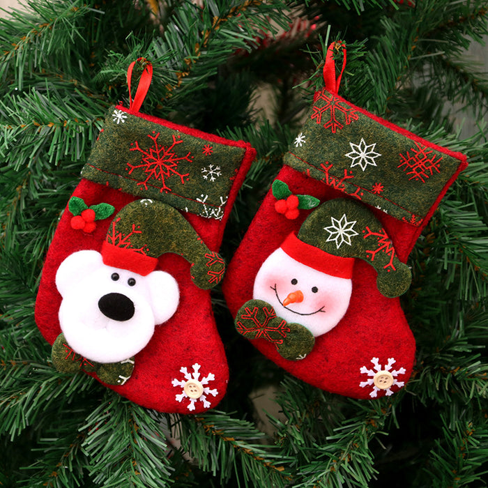 Wholesale Christmas Gift Bag Christmas Decorations Printed Candy Bag Christmas Decoration Socks