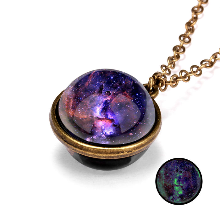 Wholesale Galaxy Nebula Cosmic Pendant Necklace Creative Cosmic Star Necklace