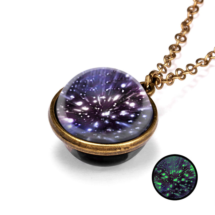 Wholesale Galaxy Nebula Cosmic Pendant Necklace Creative Cosmic Star Necklace